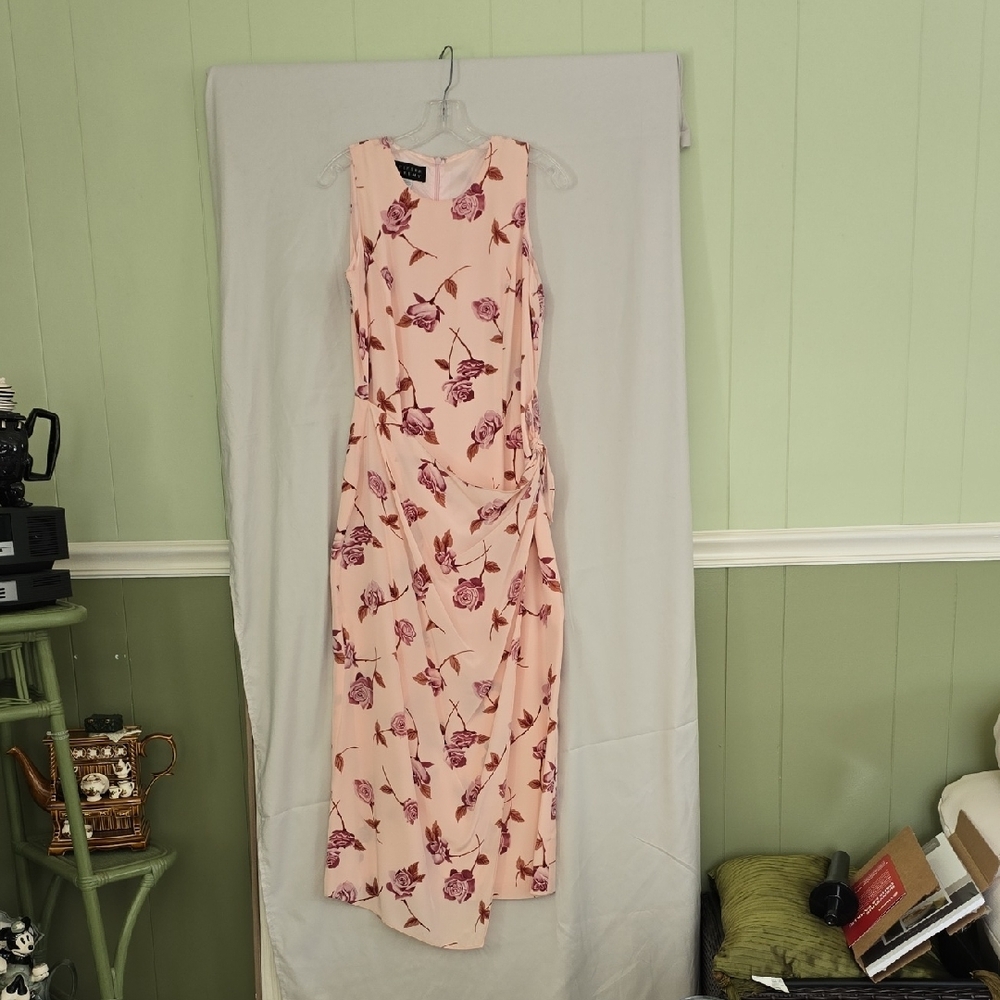 Floral Pink Sleeveless Dress